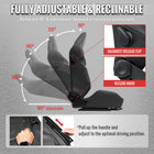 Universal Fully Adjustable Reclining Bucket Racing Seat - Custom Black PU Leather with Contrast Gray Suede Center (Includes Seat Sliders)