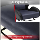 Universal Fully Adjustable Reclining Bucket Racing Seat - Custom Black PU Leather with Contrast Gray Suede Center (Includes Seat Sliders)