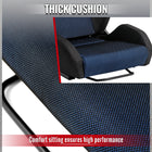 Universal Fully Adjustable Reclining Bucket Racing Seat - Sport Black Suede with Breathable Blue Mesh Insert (Includes Seat Sliders)