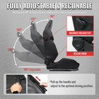 Universal Fully Adjustable Reclining Bucket Racing Seat - Hybrid Black PU Leather and Suede Upholstery (Includes Seat Sliders)