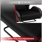 Universal Fully Adjustable Reclining Bucket Racing Seat - Hybrid Black PU Leather and Suede Upholstery (Includes Seat Sliders)