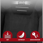 Universal Fully Adjustable Reclining Bucket Racing Seat - High-Performance Black Suede with Custom Silver Stitching and Enhanced Bolsters (Includes Seat Sliders)