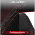 Universal Fully Adjustable Reclining Bucket Racing Seat - High-Performance Black Suede with Breathable Red Mesh Insert and Enhanced Bolsters (Includes Seat Sliders)