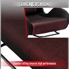 Universal Fully Adjustable Reclining Bucket Racing Seat - High-Performance Black Suede with Breathable Red Mesh Insert and Enhanced Bolsters (Includes Seat Sliders)