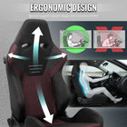 Universal Fully Adjustable Reclining Bucket Racing Seat - High-Performance Black Suede with Breathable Red Mesh Insert and Enhanced Bolsters (Includes Seat Sliders)