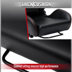 Universal Fully Adjustable Reclining Bucket Racing Seat - Durable Black PU Leather Upholstery (Includes Seat Sliders)