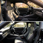 Universal Fully Adjustable Reclining Bucket Racing Seat - Durable Black PU Leather Upholstery (Includes Seat Sliders)