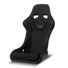Universal Competition Style Fixed-Back Bucket Racing Seat - Premium Black Suede with Red Stitching Detail (Includes Seat Sliders)
