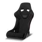 Universal Competition Style Fixed-Back Bucket Racing Seat - Premium Black Suede with Silver Stitching Detail (Includes Seat Sliders)