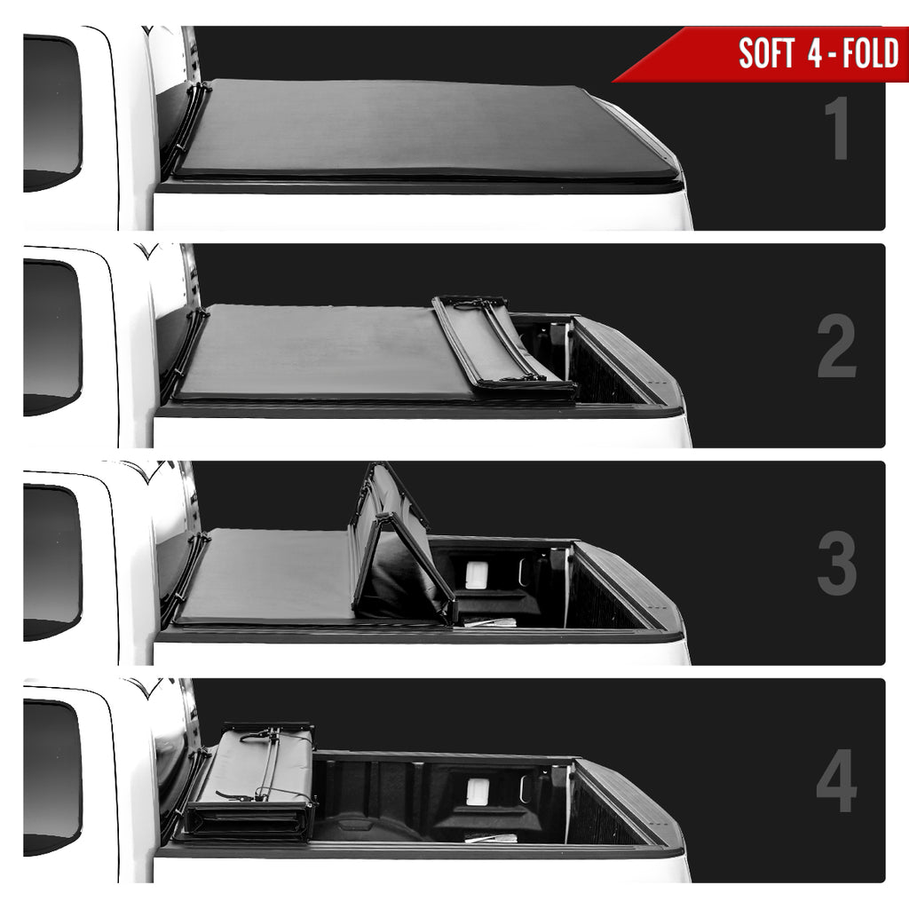 2007-2019 Toyota Tundra CrewMax 5'6" Short Bed Soft Quad-Fold Tonneau Cover