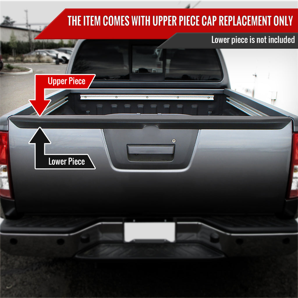 2013-2018 Nissan Frontier Black Textured ABS Tailgate Molding Protector Cap